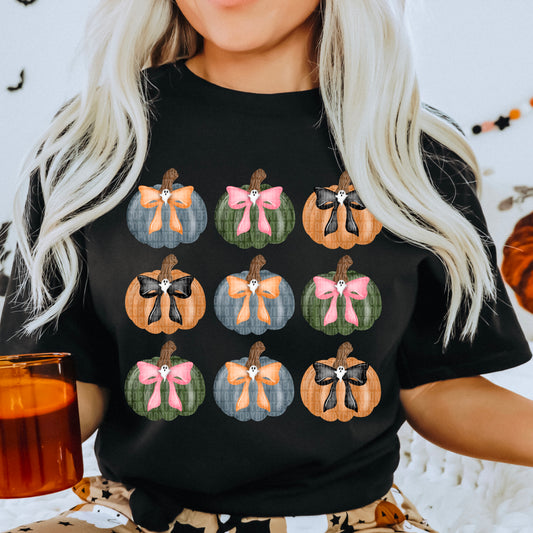 Pumpkins Stacked Ghost Coquette Bow 04935