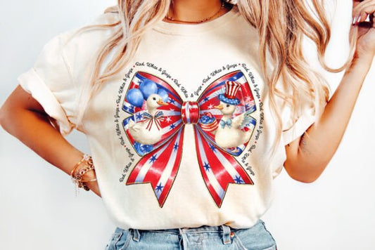 Patriotic Goose Coquette Bow 02056