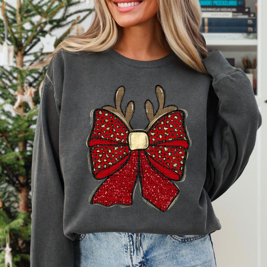 Reindeer Christmas Bow 04364