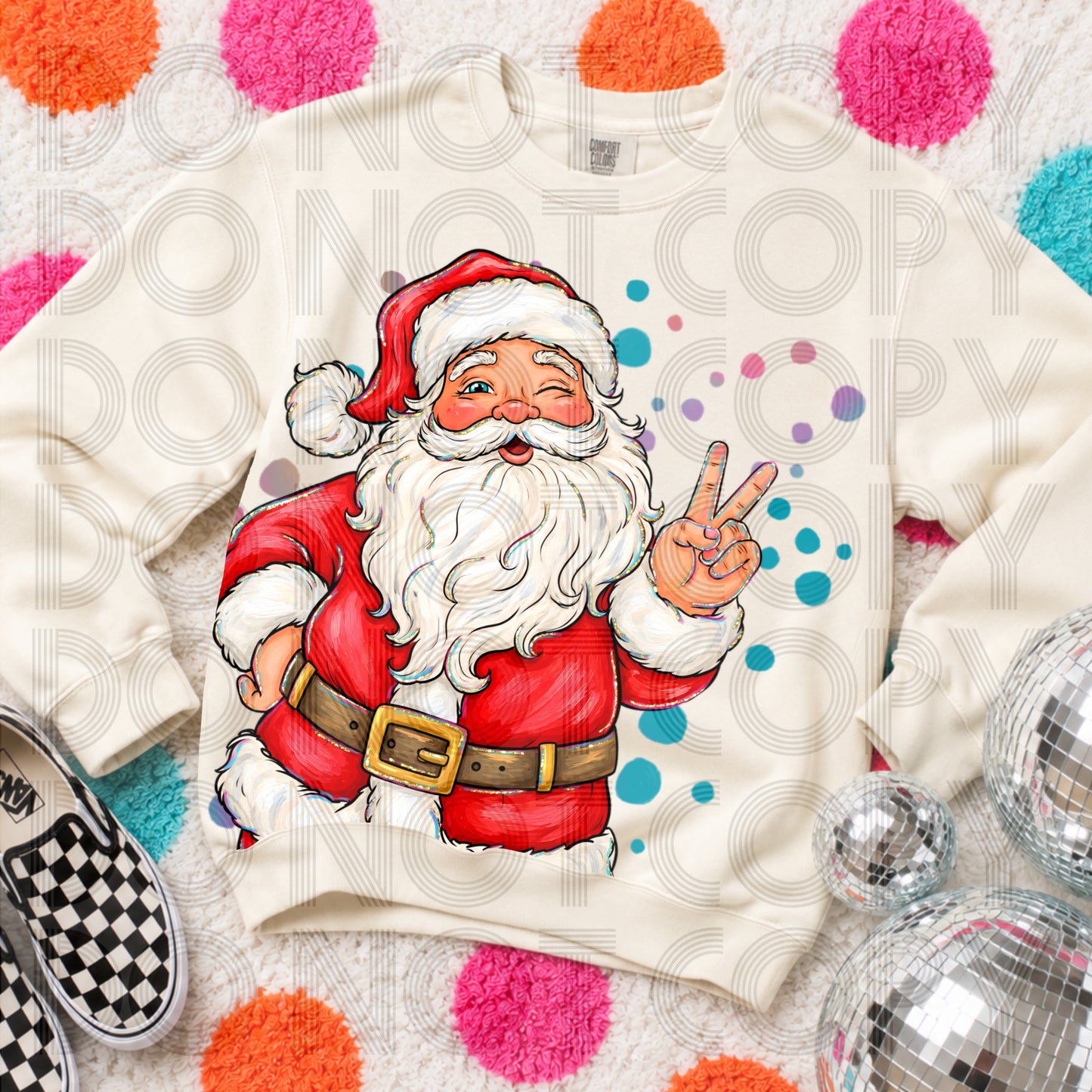 Delulu Santa Peace Sign (Words/No Words) 09477
