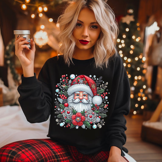 Faux Embroidery Santa 04679