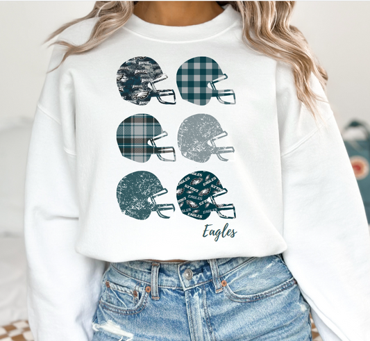 Eagles Football Helmet Collage DTF Transfer 05826