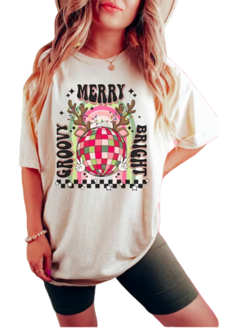 Groovy Merry Bright DTF Transfer 05818