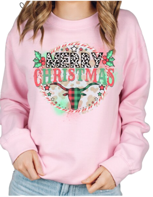 Merry Christmas Cow Print DTF Transfer 05813