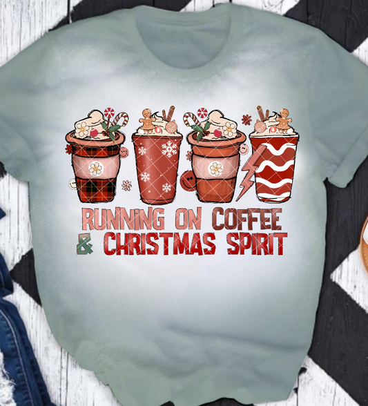 Running On Coffee and Christmas Spirit DTF Transfer 05802