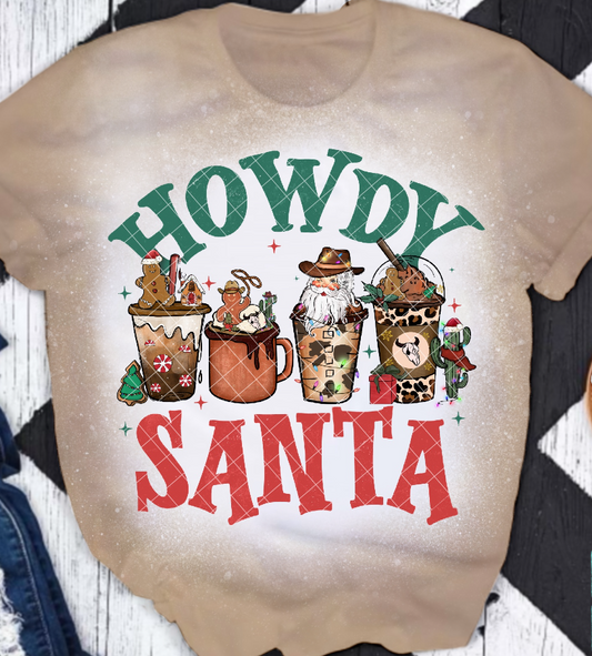Howdy Santa Coffee Collage DTF Transfer 05801