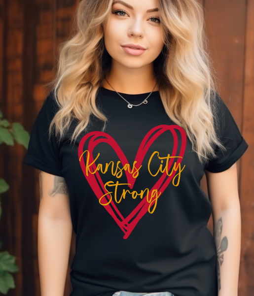 Kansas City Strong Heart Outline DTF Transfer