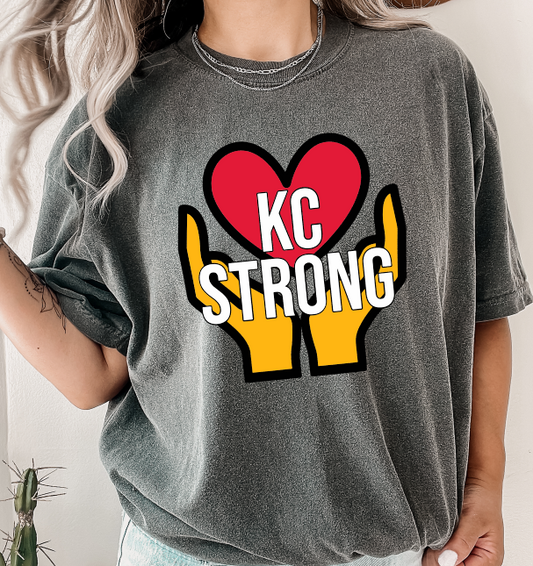 KC Strong Hands Heart DTF Transfer 05401