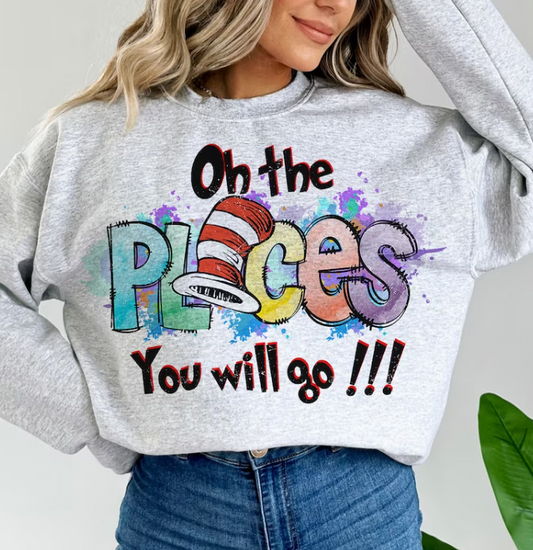 Oh the Places You'll Go Watercolor DTF Transfer 05385