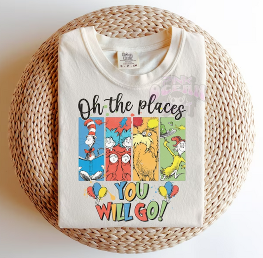 Oh the Places You Will Go Characters DTF Transfer 05390