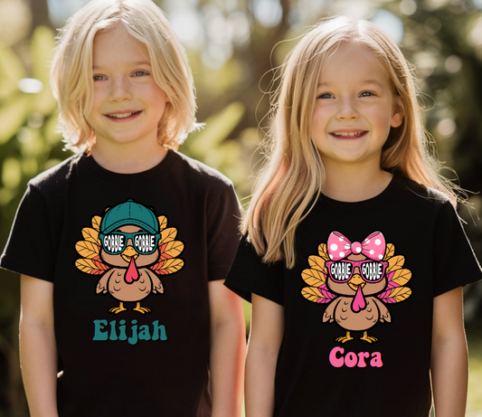 Custom Turkey Gobble Gobble Glasses 04514