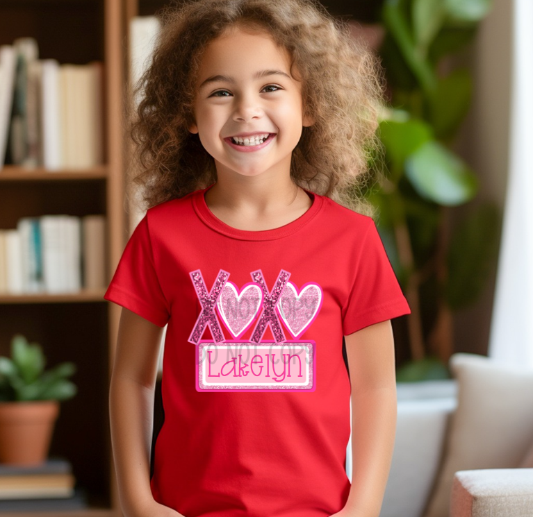 XOXO Faux Glitter Nameplate 04147