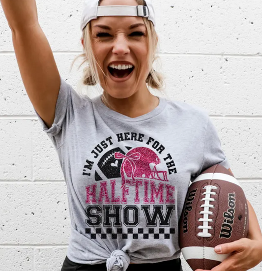 Faux Pink Just Here for Halftime 03389