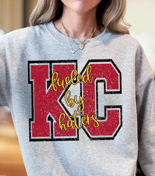 KC Chiefs Fueled by Haters Distressed 03354