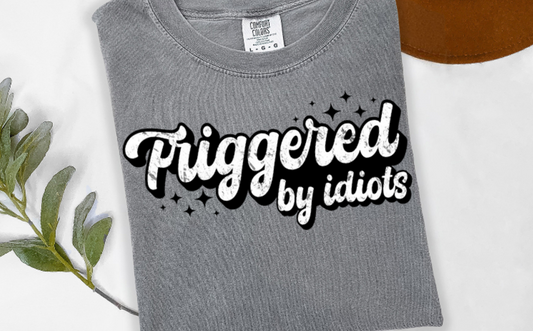 Triggered by Idiots Outline Retro 02368