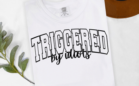 Triggered by Idiots Outline Black 02369