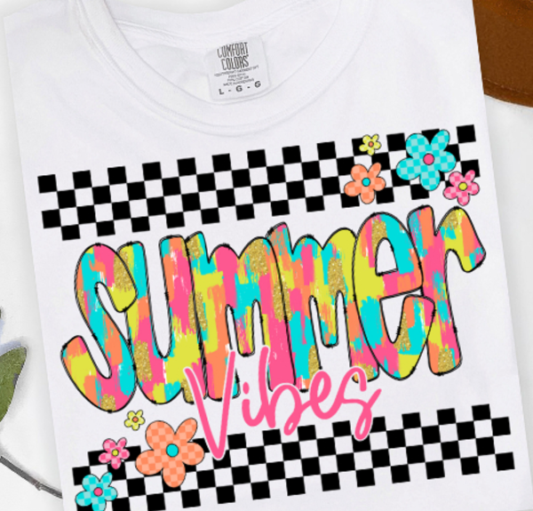 Brushstroke Summer Vibes Checkered 02279