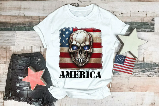 American Flag Skull 02222