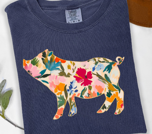 Floral Pig 01849