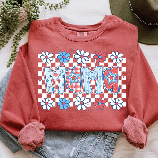 Preppy Floral Mama Checkered 01788