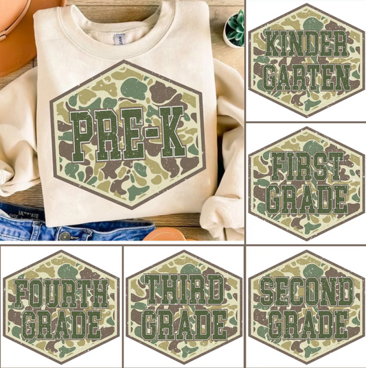 Camo Grade Levels (Choose Yours) 01567