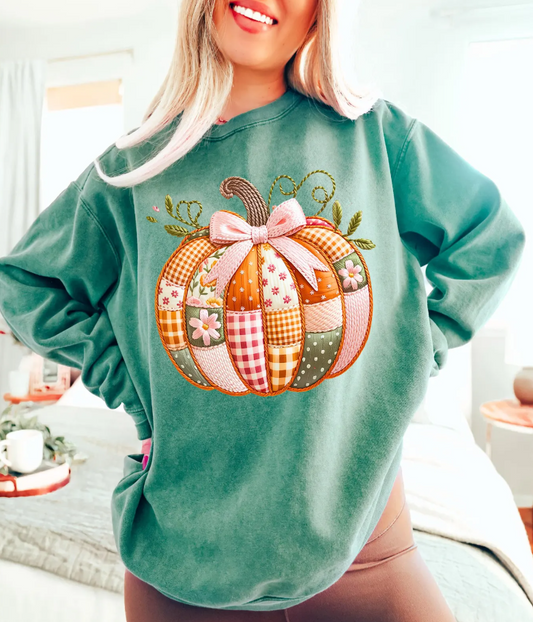 Preppy Patchwork Pink Coquette Pumpkin 01458