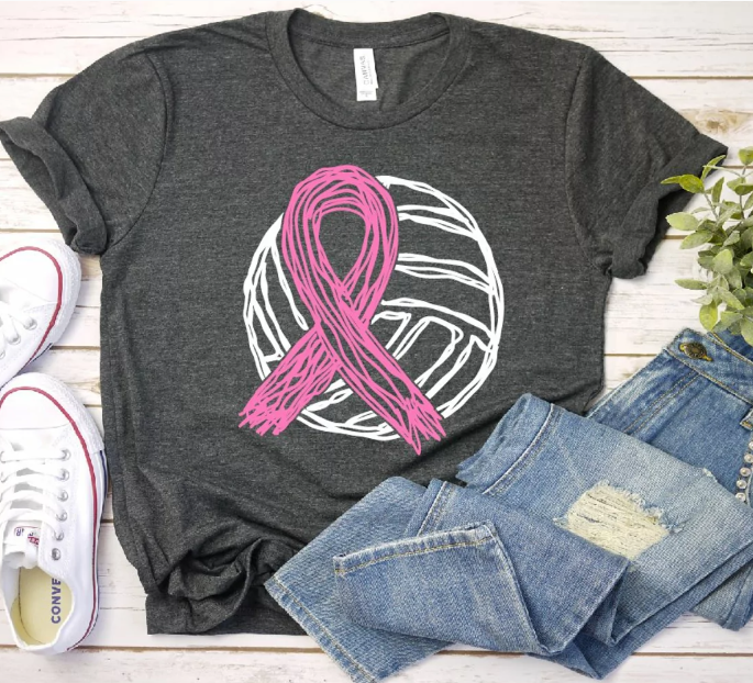 Volleyball Pink Ribbon Scribble 01242