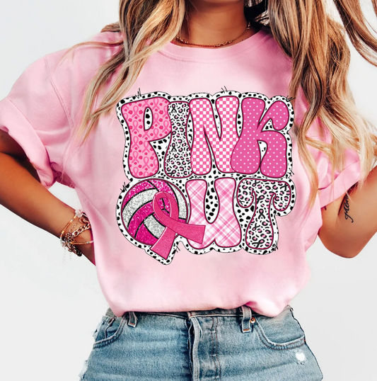 Pink Out Volleyball Dalmatian 01241