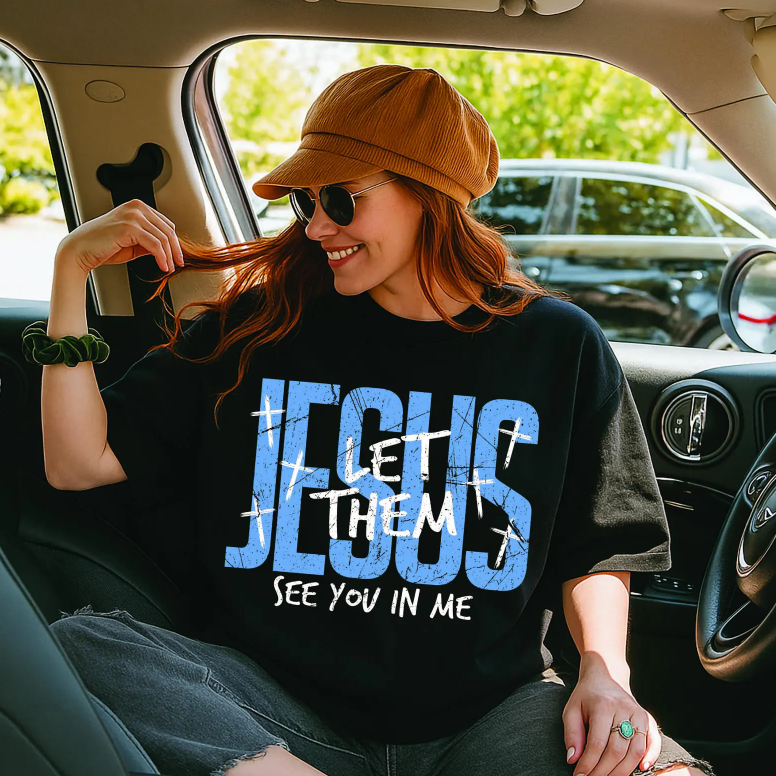 Jesus Let Them See You in Me Blue White 01002