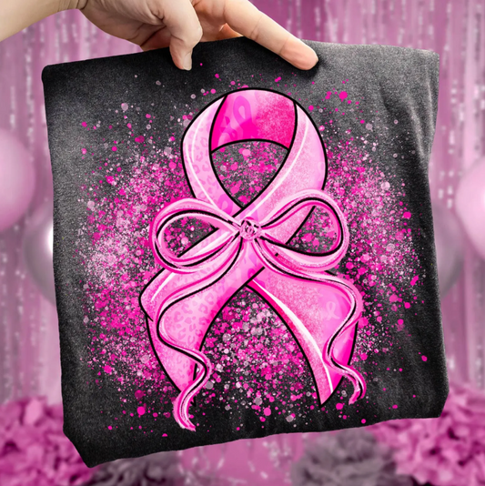 Pink Ribbon Coquette Splatter 00917