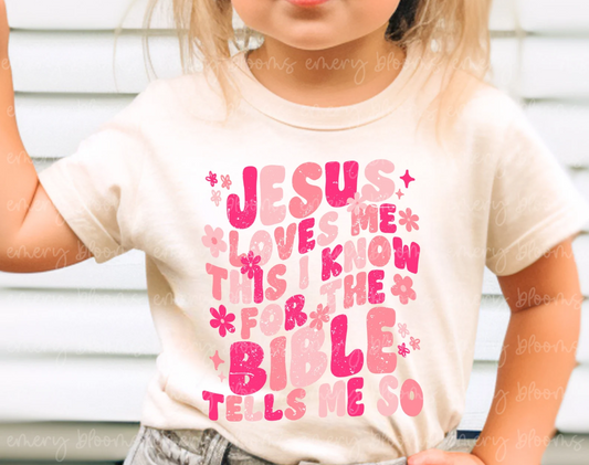 Distress Pink Jesus Loves Me This I Know 00612