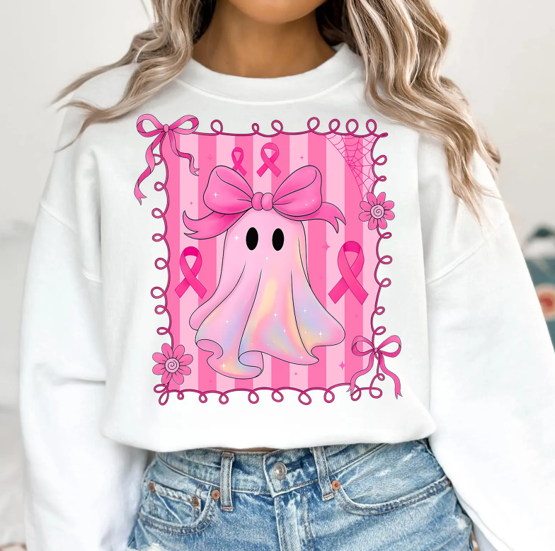 Pink Doodle Frame Ghost Breast Cancer 00432