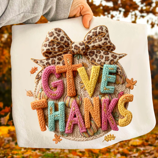 Faux Yarn Give Thanks Pumpkin 00259