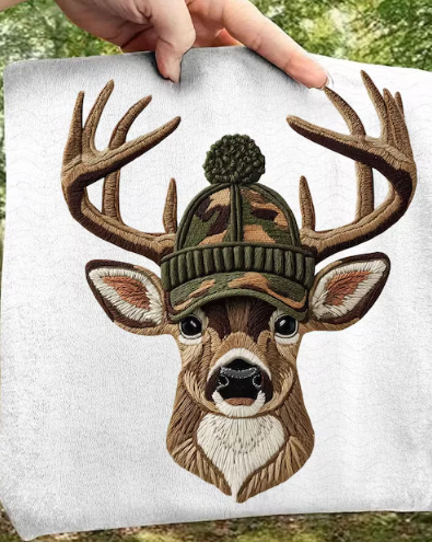 Faux Yarn Deer Camo Hat 00257