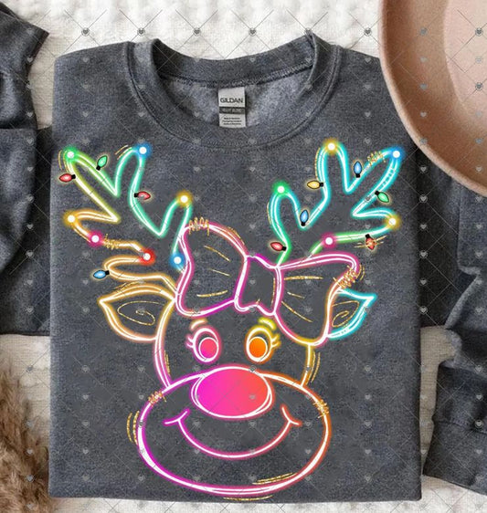 Neon Reindeer Girl Coquette 00112