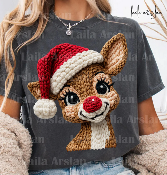 Faux Yarn Rudolph Reindeer 00008