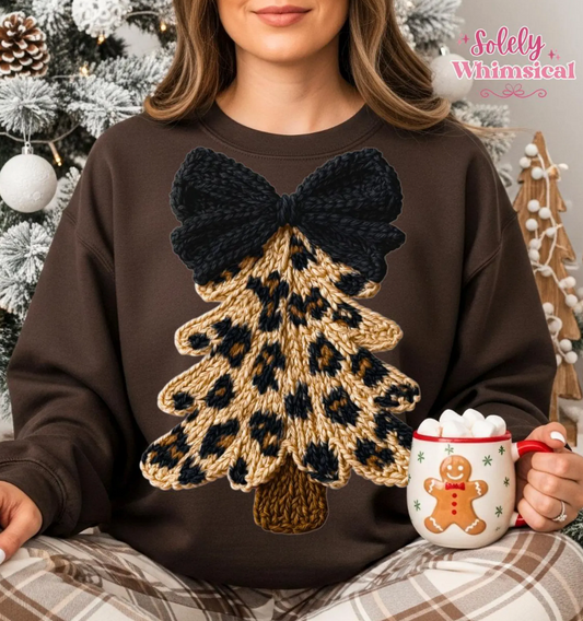 Faux Yarn Leopard Coquette Christmas Tree 06717