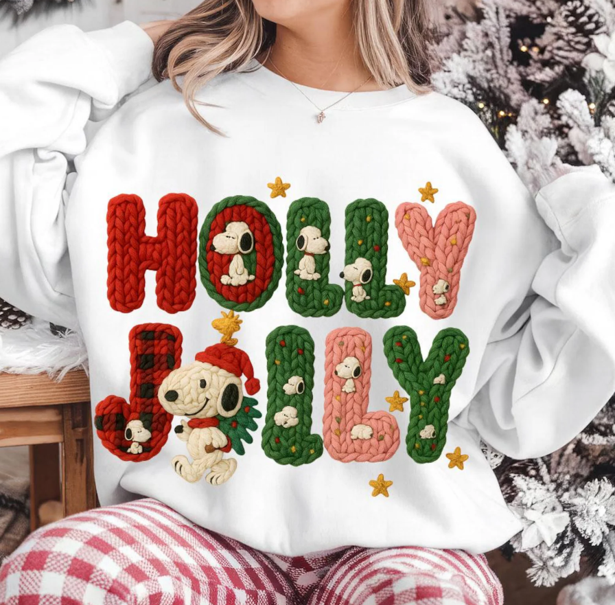 Faux Holly Jolly Snoopy 07037