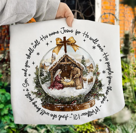 Call His Name Jesus Nativity Scene Snow Globe 07033