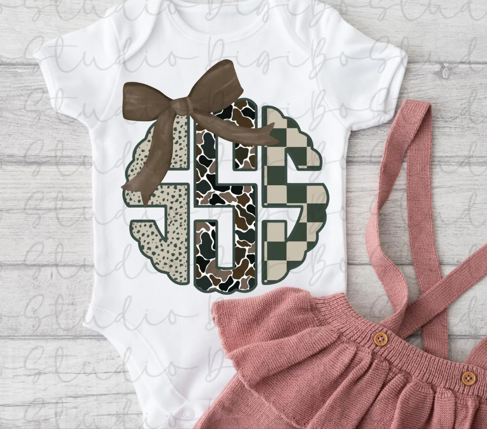 Custom Camo Mix Monogram Coquette 07216