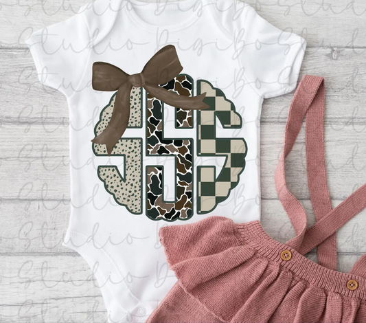 Custom Camo Mix Monogram Coquette 07216