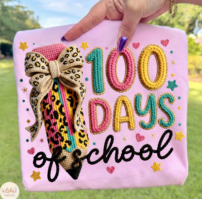 Faux Yarn Leopard Pencil 100 Days of School 07467
