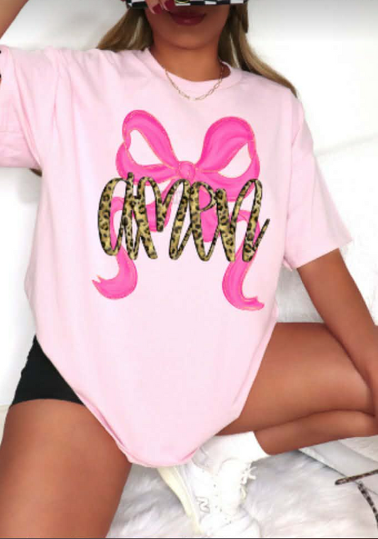 Leopard Amen Pink Coquette Bow 07481