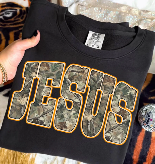 Camo Jesus Orange Trim 07498