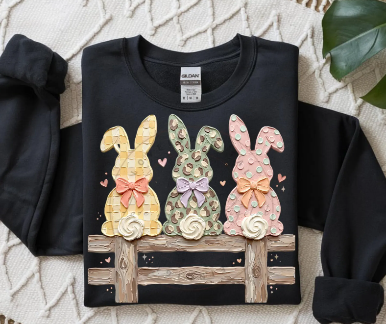 Painted Bunnies on Fence 07605