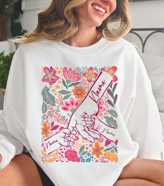 Boho Floral Mama + Grandma + Custom Name 07885