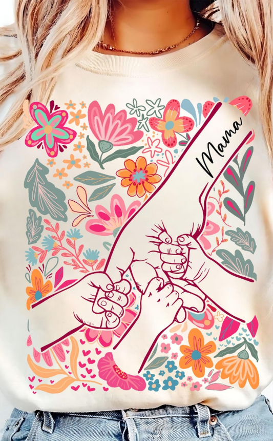 Boho Floral Mama + Grandma + Custom Name 07885