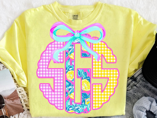 Custom Tropical Lemons Monogram 07897