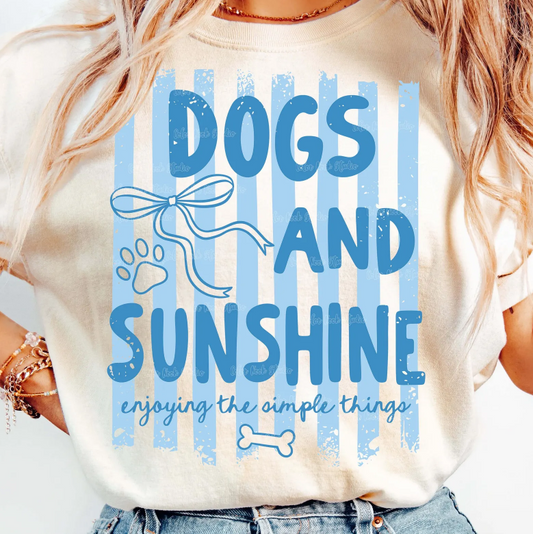 Dogs and Sunshine Stripes Color Dropdown (Choose Yours) 08000