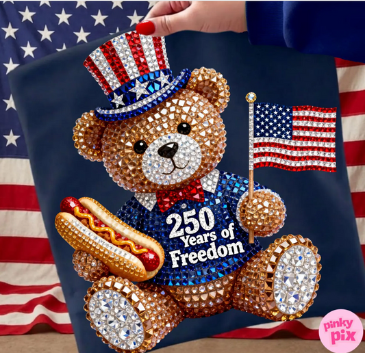 Faux Bling 250 Years of Freedom Bear 08156
